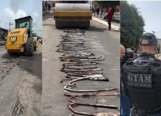 Guarda Municipal de Chapadinha destrói escapamentos(cadron) irregulares apreendidos